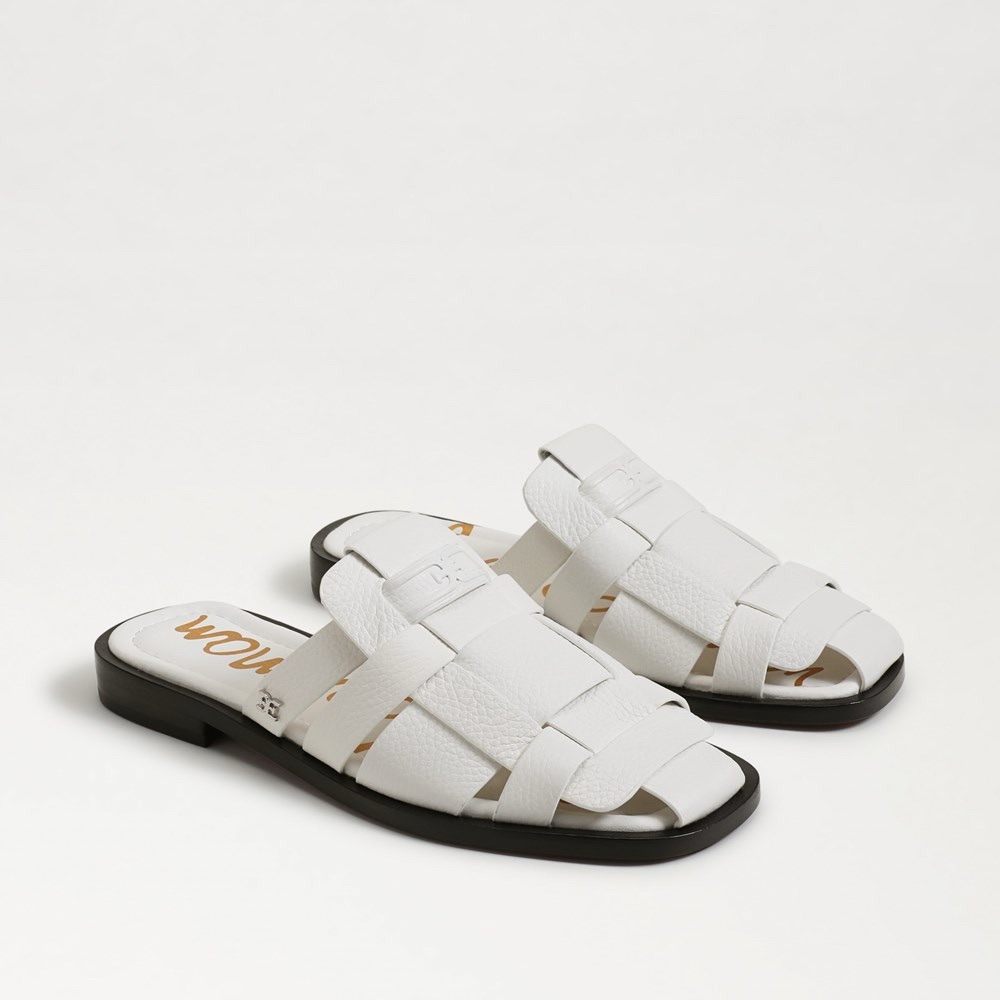 BRAND NEW IN BOX! Sam Edelman Dina Fisherman mule in white leather size 10M